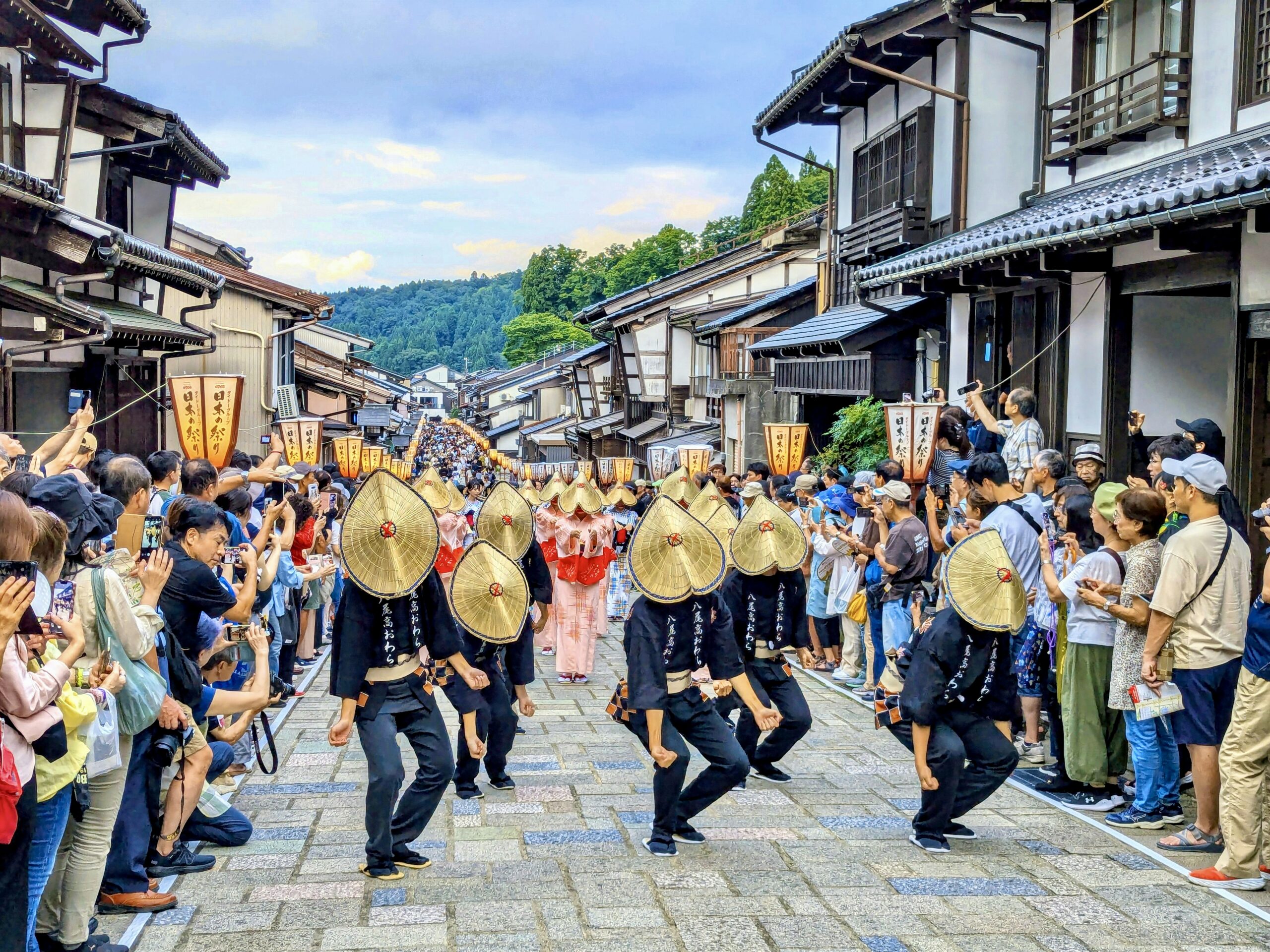 Owara Kaze no Bon festival dancers in Yatsuo, Toyama